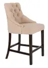 Beige Linen / Chrome Ring / Espresso Leg